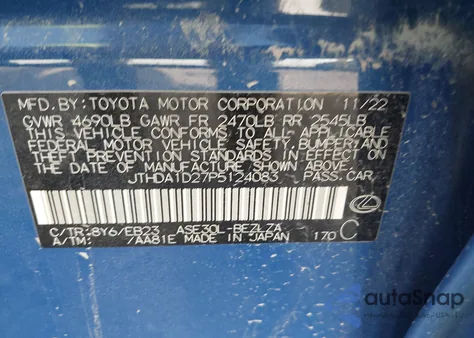 2023 Lexus Is 300 z USA, uszkodzony, nr VIN JTHDA1D27P5124083